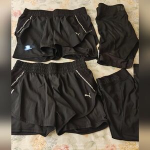 Puma,adiddas Black Sports Shorts bundle